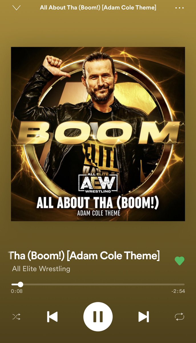 LIKE/RT if you’ve listened to this at least once today. 👍🏽🧨💣💥 @AdamColePro @AEW open.spotify.com/track/6769J2mh…