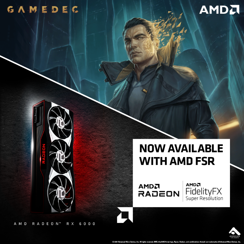 AMDRadeon's tweet photo. Step into a brand-new single-player experience where your choices matter. #Gamedec has you solving crime in a beautiful world where not everything is at it seems. 

Play in incredible fidelity and high performance thanks to AMD FidelityFX Super Resolution. #FSR