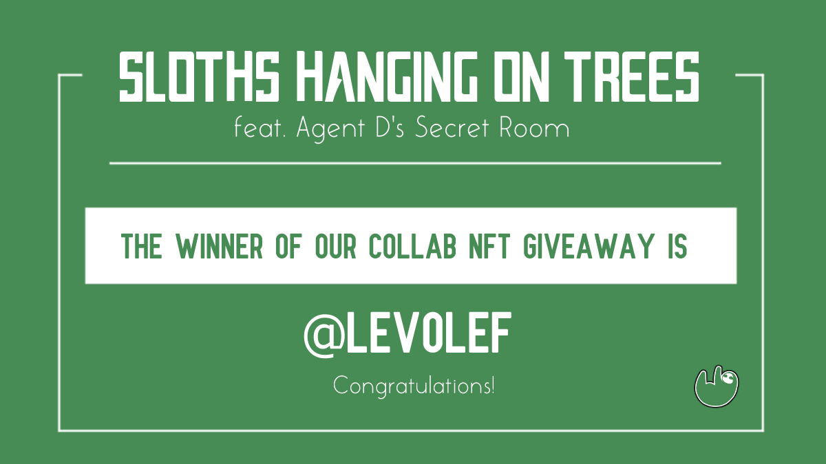 SlothsHangingOT's tweet photo. And the winner is @Levolef!! Congratulations!

A big thank you to @agentsecretroom for collaborating with us on this giveaway! https://t.co/BK2tWxcxw1