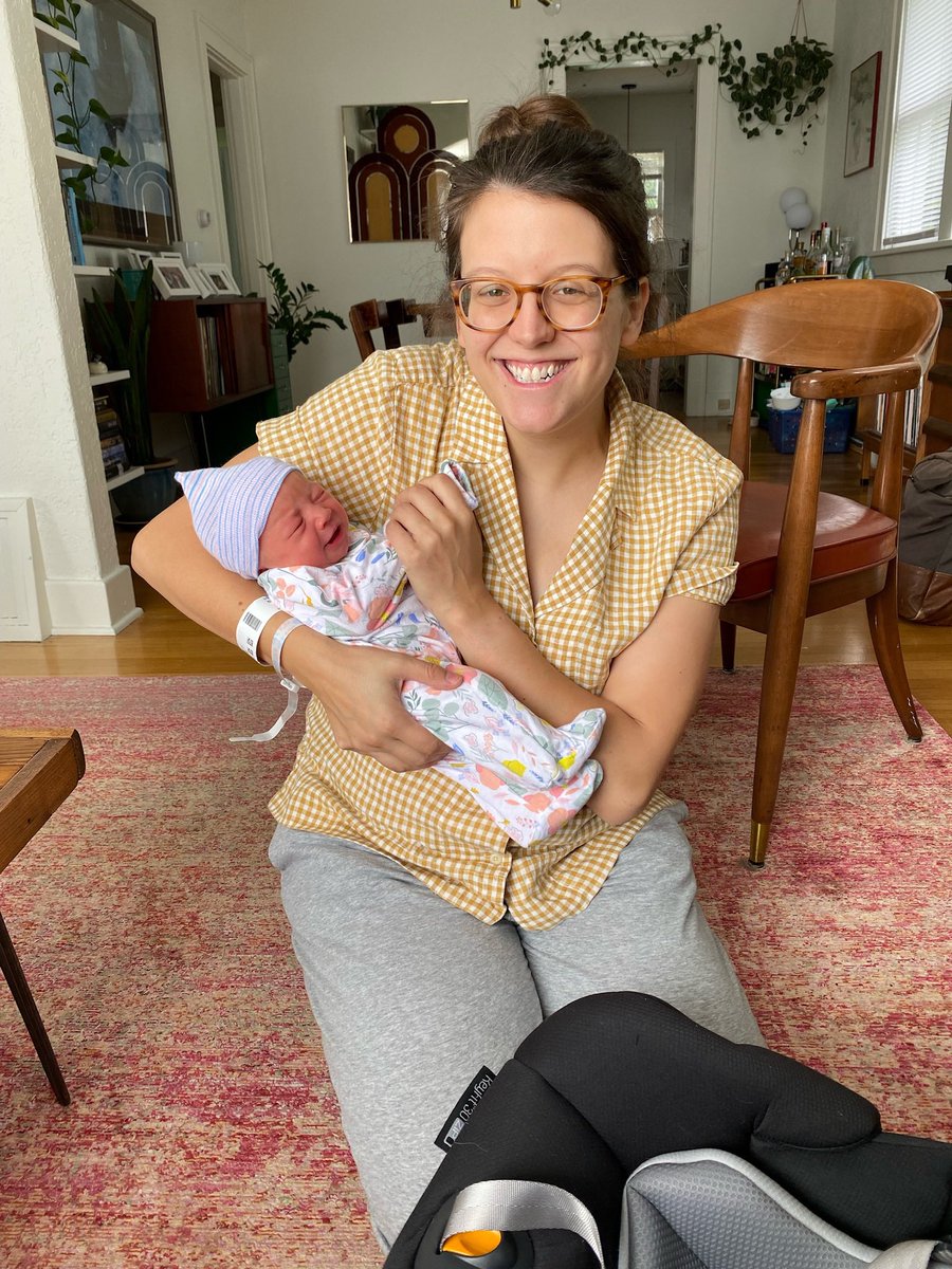 Ainslaw's tweet photo. Happy news: @leftcoastsuit and I had a baby last Friday! She’s tiny and great and shares our disappointment in how this Mariners season is trending. https://t.co/JQ3xoNWA5K