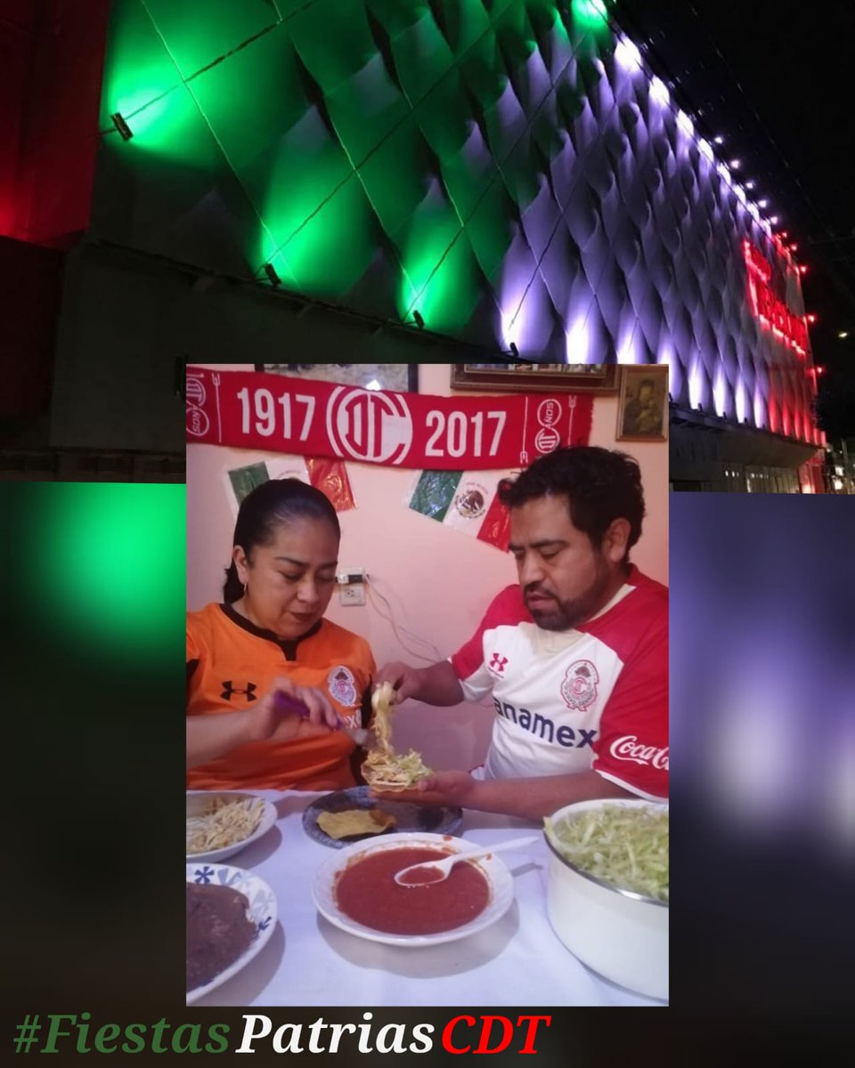 PatyGlez31's tweet photo. @TolucaFC mi nombre es Patricia González y el es mi esposo David Gaspar y celebramos nuestra noche mexicana con nuestro platillo "DiabloTostadas". Vamos Toluca, queremos ir a verlos ganar el sábado y seguir en lo más alto de la tabla.
#FiestasPatriasCdt https://t.co/pWDLseSWF4