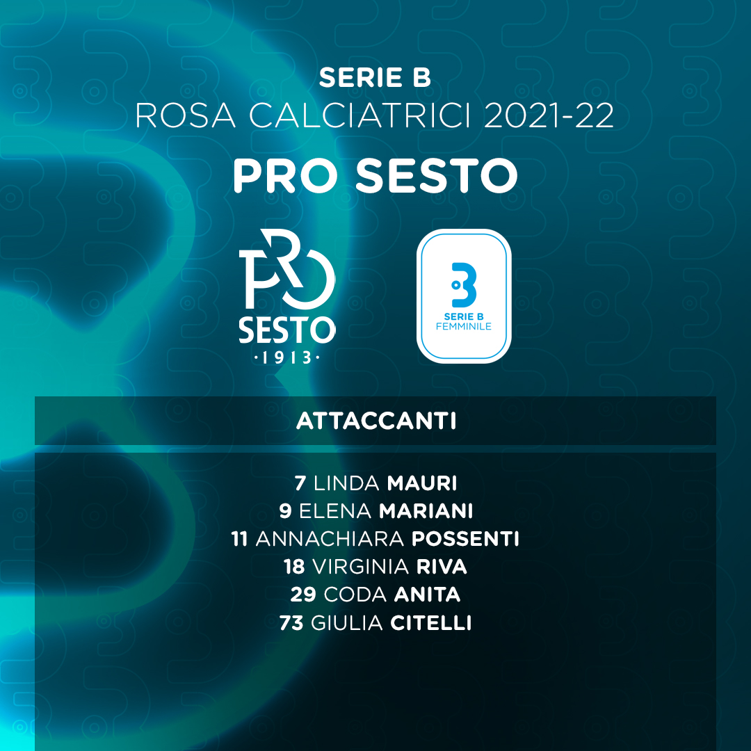 SerieA_Women's tweet photo. 🧐 Conosciamo insieme le protagoniste delle 1️⃣4️⃣ rose che prendono parte alla #SerieBFemminile 2021/22! 💫

➡️ @ProSesto ⚪🔵