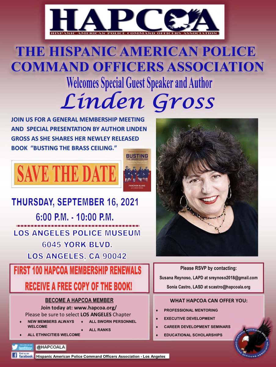 HAPCOALA (@hapcoala) on Twitter photo Join us for our General Membership meeting Today September 16, 2021 from 6 to 10 PM. We welcome Author and Speaker Linden Gross. Take a tour of the Famous <a href="/LA_PoliceMuseum/">LA Police Museum</a> Join us for our General Membership meeting Today September 16, 2021 from 6 to 10 PM. We welcome Author and Speaker Linden Gross. Take a tour of the Famous <a href="/LA_PoliceMuseum/">LA Police Museum</a>