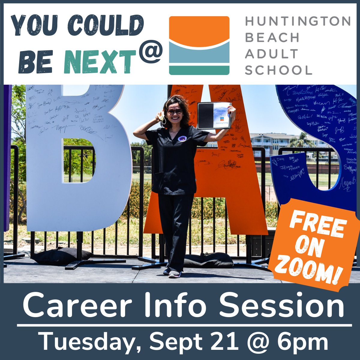HBAS4's tweet photo. If you're ready for a career change, we're ready for you!  Next Tuesday evening, we're hosting a FREE Zoom Info Session next Tuesday evening. Register online to learn about our 7 career certificate programs: https://t.co/uoJgJ7lkBu 
#moveaheadwithadulted #cte #careertraining https://t.co/NhrlnmWiJH