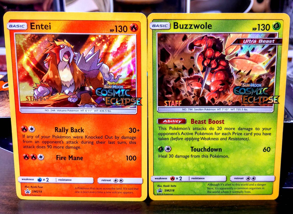 ReasonsImBroke's tweet image. Pair of #CosmicEclipse #Pokemon Staff cards 🎲
#Pokémon @_PokemonCards_ @YugisPokemon @inrogers29 @TheRealSitek @Qbanslim