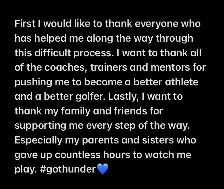 Extremely excited to announce my academic career and athletic career at Trine University. 💙 <a href="/TrineAthletics/">Trine Thunder</a> <a href="/trinegolf/">Trine Womens Golf</a>