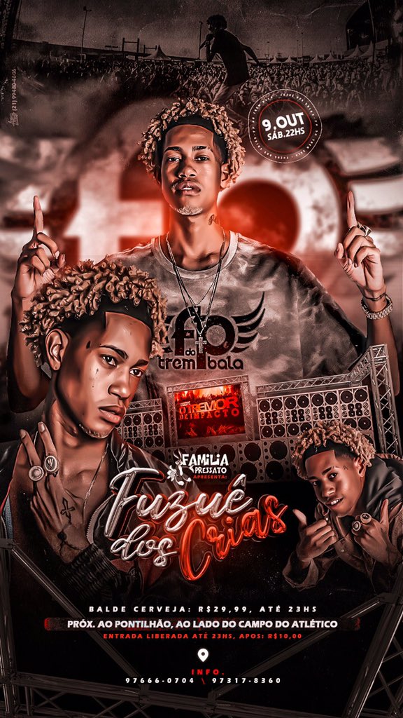familiapressato's tweet photo. Dia 09 de outubro o R.J em peso em Queimados novamente,show completo do @Efipedotrembala com a equipe Tremor Digital 💥💥💥

Entrada LIBERADA até 23:00🕦

📍Localização: Av. Irmão Guinle 241 https://t.co/54JHAP5OKt