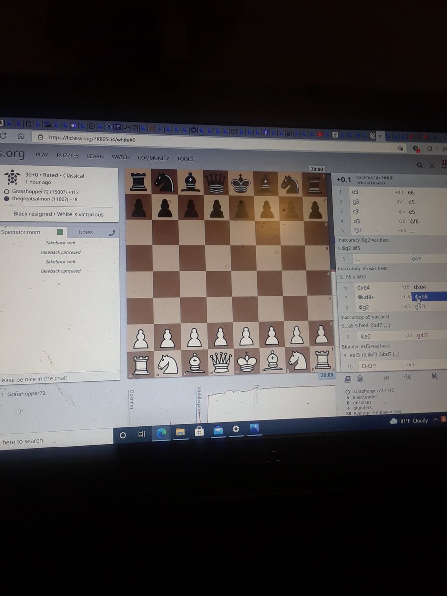 First chess match