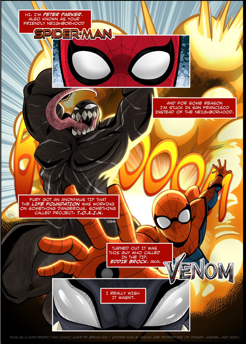 RT @PhilVzQ: WHAT IF? Fan Comic
Marvel Cinematic Spider-Man / Venom Team-Up
Pages 1-2 (of 6) https://t.co/D2B3i8lca1