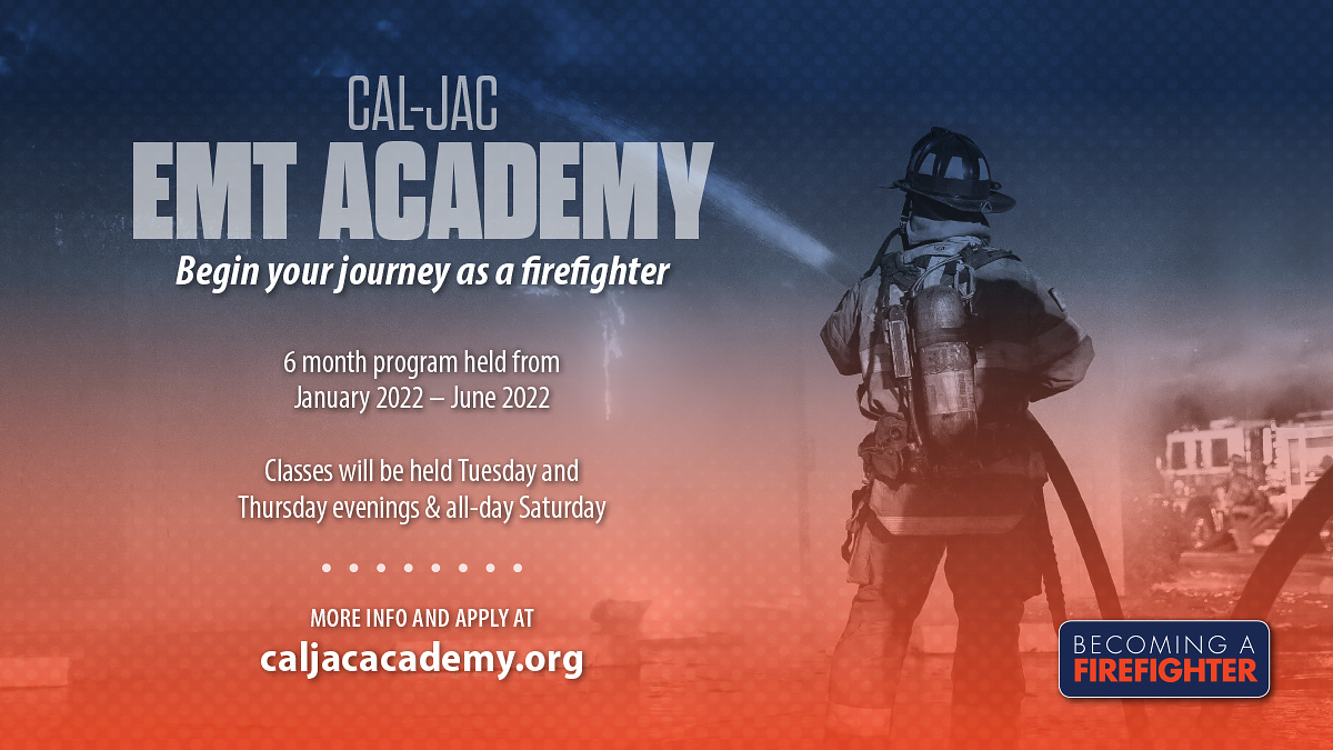 BecomingaFF's tweet photo. Interested in the #CalJAC EMT Academy but are in school or have a full-time job? No problem! The program’s schedule is designed with you in mind.
Make your dream of #BecomingAFirefighter a reality and apply now at https://t.co/y9YQvisidZ https://t.co/wsjjWGNFmz