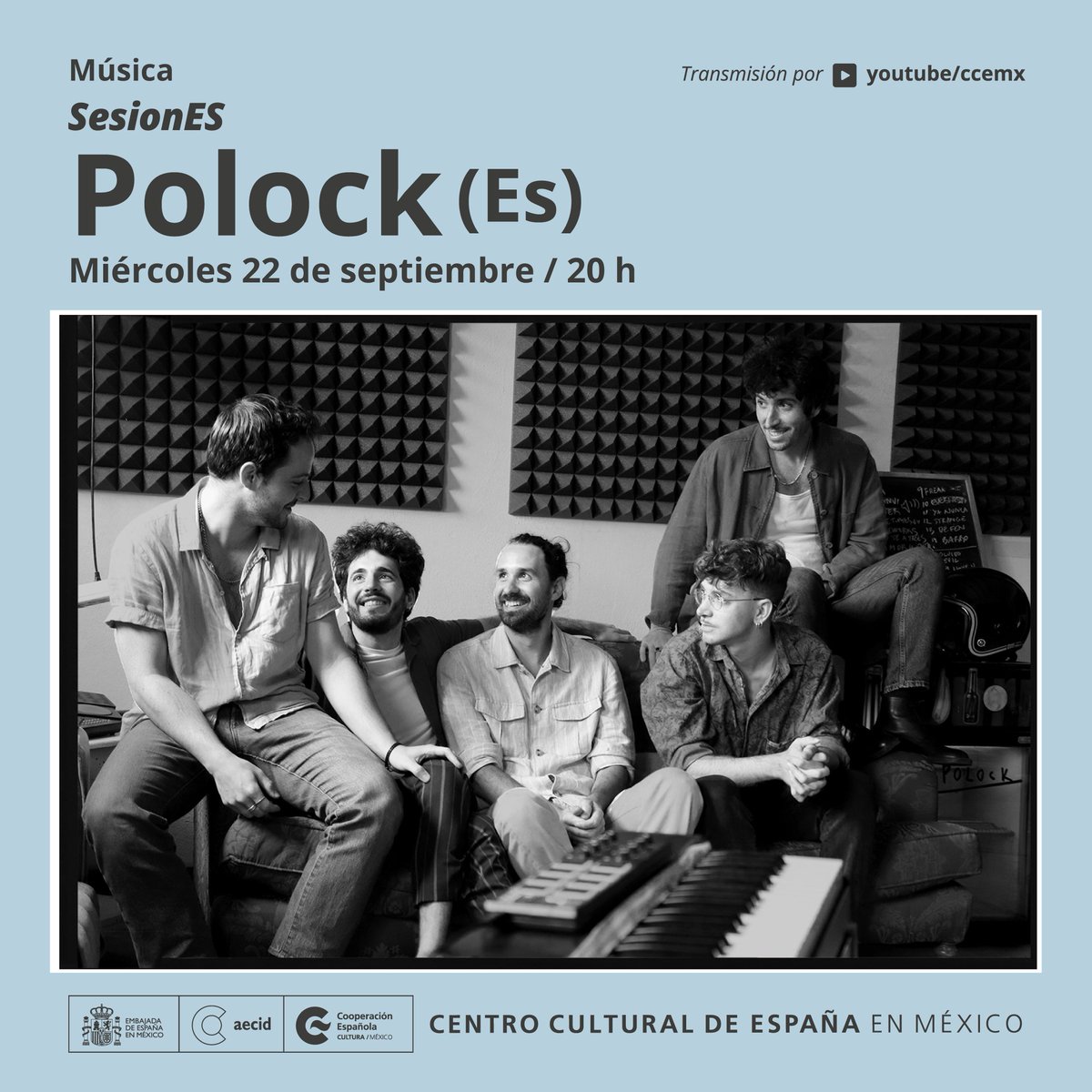 🥰 "Si, sé que tu te acuerdas de mí 
Te atormentas del porvenir 
No te das cuenta ya está aquí" 🎶  

No te puedes perder el concierto de <a href="/polockband/">POLOCK</a>, el próximo miércoles 22 de septiembre 20h como parte de #SesionEs 👉bit.ly/3yHdE01