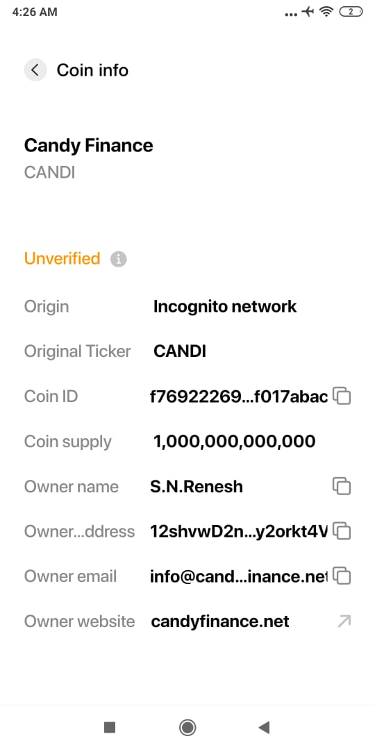 FinanceCandy's tweet photo. Our First Minted Started. Our Candy Finance 1 Trillion Token minted (Migrated) at Incognito Network...🔥🔥🔥 https://t.co/pliT17TfH6