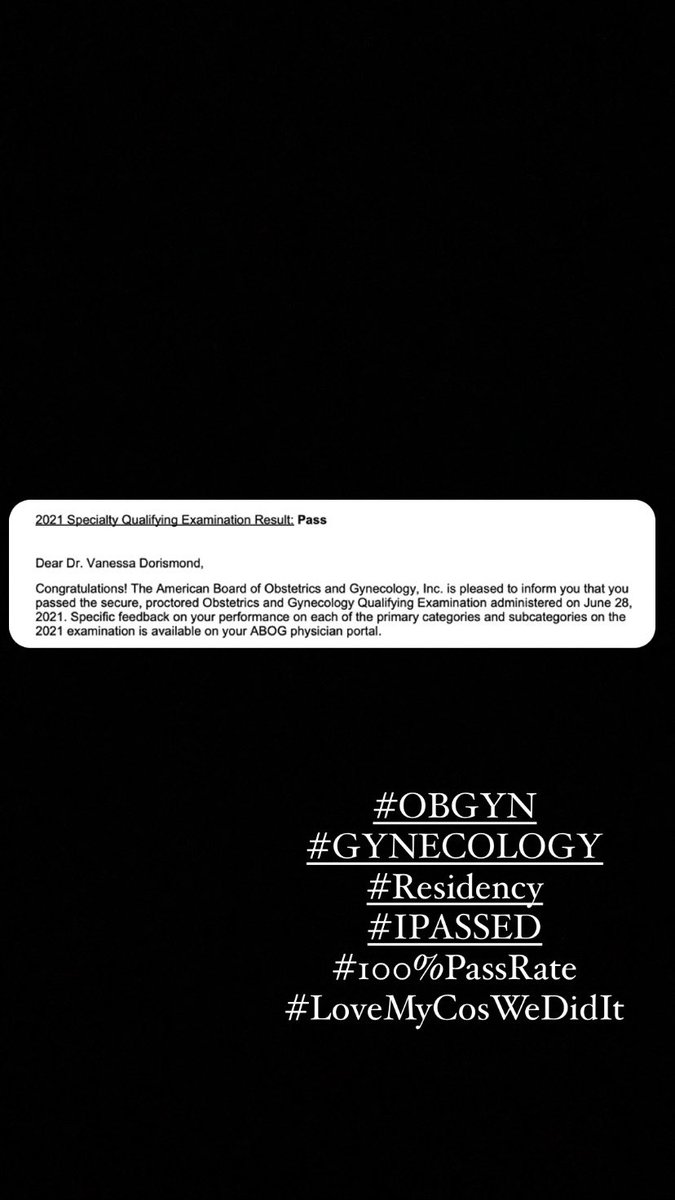vdorismondMD's tweet photo. 100% pass rate #ABOG #writtenboards #medtwitter #obgyn #gynecology #residency https://t.co/2nm6CxaPKJ