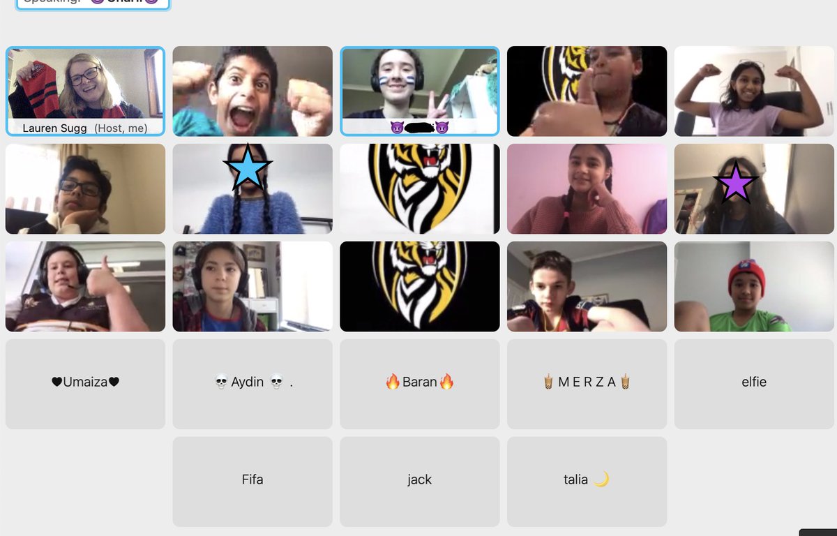 Miss_SuggACPS's tweet photo. 5F celebrated the end of Term 3 with Footy Day themed WebEx and a class Kahoot on the members of 5F. Excited to meet back together at 1:00pm for Friday Fun on WebEx before going into 2 weeks of school holidays! 🥳 @AitkenCreekPS https://t.co/jh4uAq3jWj