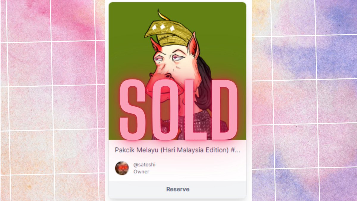 Pakcik Melayu (Hari Malaysia Edition) #034 has been sold!! Thank you 🙌🙌 

4/5 more pakcik still available on <a href="/pentas_io/">Pentas | NFT Marketplace</a> 
app.pentas.io/user/0x8b6924d…

#pentasio #NFTs #NFT #nftcollector #NFTCommunity  #NFTcollection #NFTMarketplace #nftmalaysia