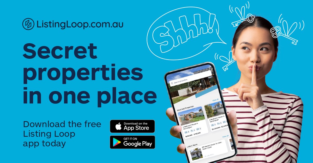 ListingLoop's tweet image. Did you know that real estate agents often have properties for sale that they don’t advertise? 🤔
Listing Loop brings together secret listings and off-market properties in the one convenient place 🙌
Download the free Listing Loop app today 📱and get in on the secret!