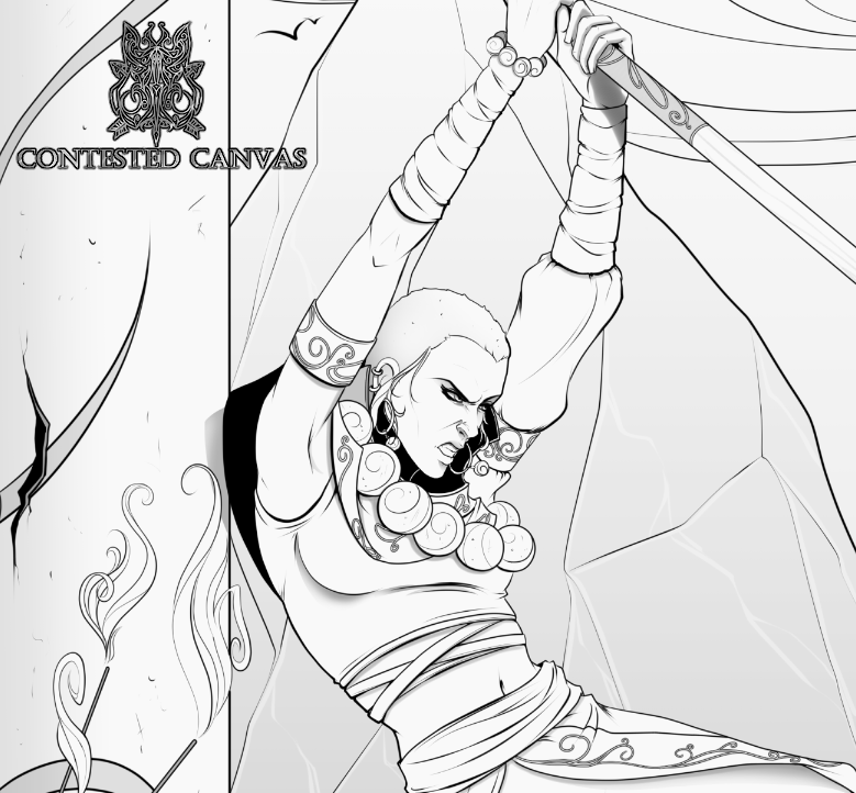 MischiArt's tweet photo. ⚔️ Just a peek!  Contested Canvas:  Battle Aria's first page is lined!  Pαtrons absolutely make this possible &amp; I appreciate you all so very much!  Thank you!

Coloring page up now for $2 Glowing Pendulum tier &amp; up along w/catalog of volumes/extras.  Link in bio!

#ColoringBook🖍️ https://t.co/GglcsbshCK