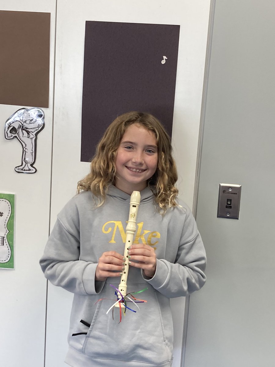 Alaina is the first one to finish all 9 songs of our recorder unit.  She worked ahead by 7 weeks.  Great job!!! Congratulations on receiving your black belt!
