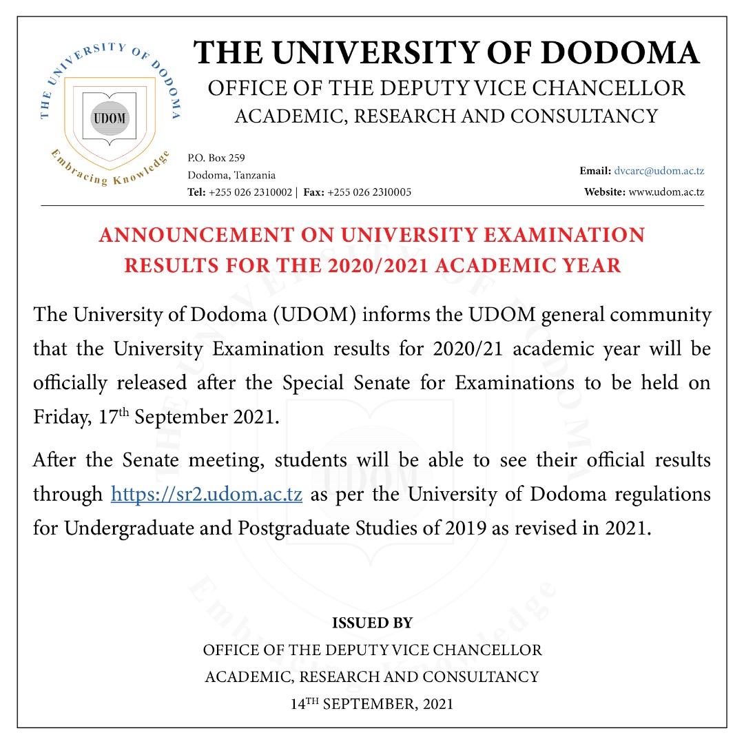 The University of Dodoma (@udomofficial) on Twitter photo 2021-09-17 06:11:29