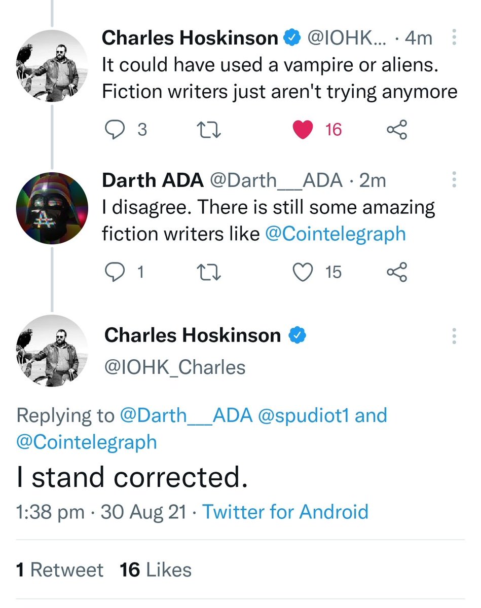 Darth___ADA's tweet photo. Noble billionaires can change their mind, even when confronted by a degenerate star wars anon 😂🙏 #cardano $ada https://t.co/mEnICjAQ94