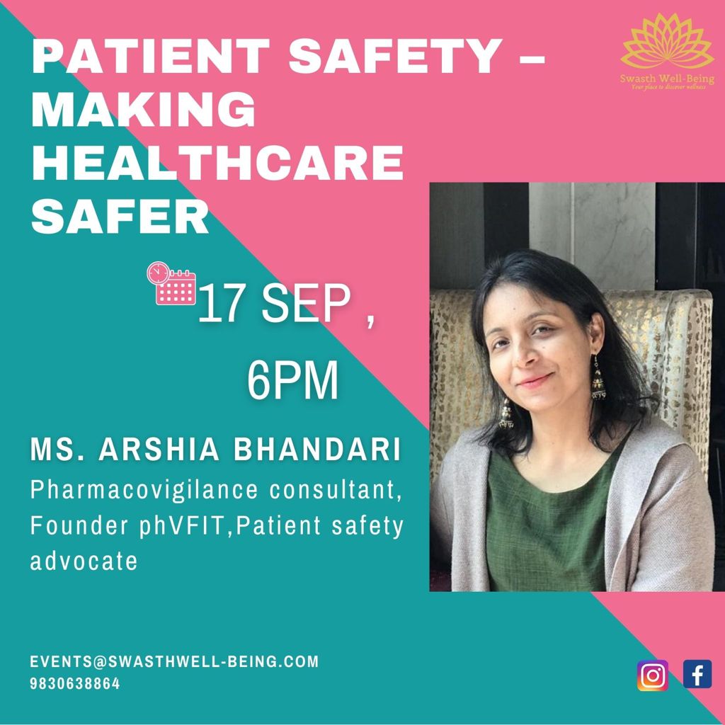 WellSwasth's tweet photo. Today on world patient safety day we have invited Ms. @BhandariArshia - Founder PhVFIT to speak on the topic Patient safety: Making healthcare safer
All are welcome. Link for the session : https://t.co/1x8dMkHx7P

#patient #patientsafety #patientsafetyfirst #publichealth #webinar https://t.co/xGj6nVcHK7