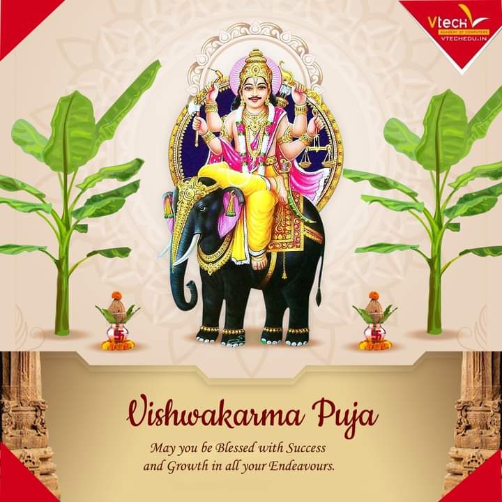 vtechacademy's tweet photo. #VishwakarmaPuja #FestiveSeason #VtechTeam
May Lord Vishwakarma shower you with his choicest blessings, and may you succeed in all your Endeavours.
A very happy Vishwakarma Puja to you and everyone
! #Lord_Vishwakarma #VishwakarmaJayanti
#VishwakarmaPuja #विश्वकर्मा_पूजा https://t.co/SfDisatwEh