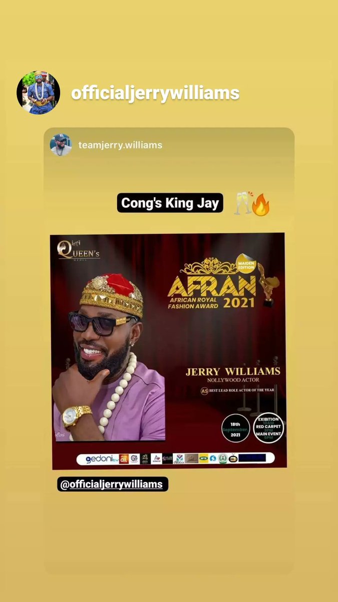 Teamjerry_willz's tweet photo. 🔥🔥
#officialjerrywilliams
• 
God is awesome
.
.
#teamjerrywilliams
#movieawards
#awards #thankyoueveryone
#naijamovies #WINNER #kingjay
https://t.co/xlTxiSUDQ8 https://t.co/GGJIjxlSrz