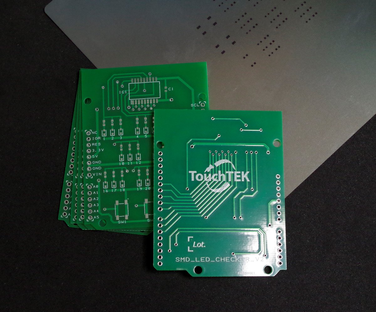 TouchTEK_PRD's tweet image. #RSコンポーネンツ 様の無料ソフト、
#DesignSparkPCB（ #DSPCB ）を使って、
基板データを作成し #PCBGOGO 様で、
プリント基板とステンシルを製作いただきました。
※定規やセンサー類の無料ギフト付き。。
この価格でここまで作れるのに驚きです。。
#SMD 部品のテスト等に、今後活用していきます。