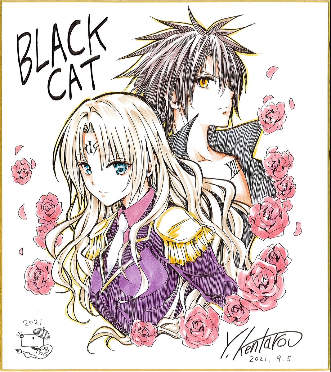 ブラックキャット 色紙-