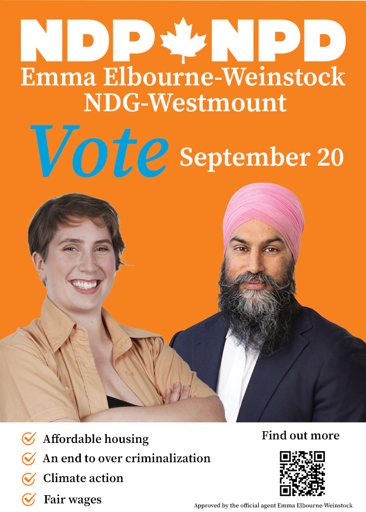 Emma Elbourne NDG NDP tweet media