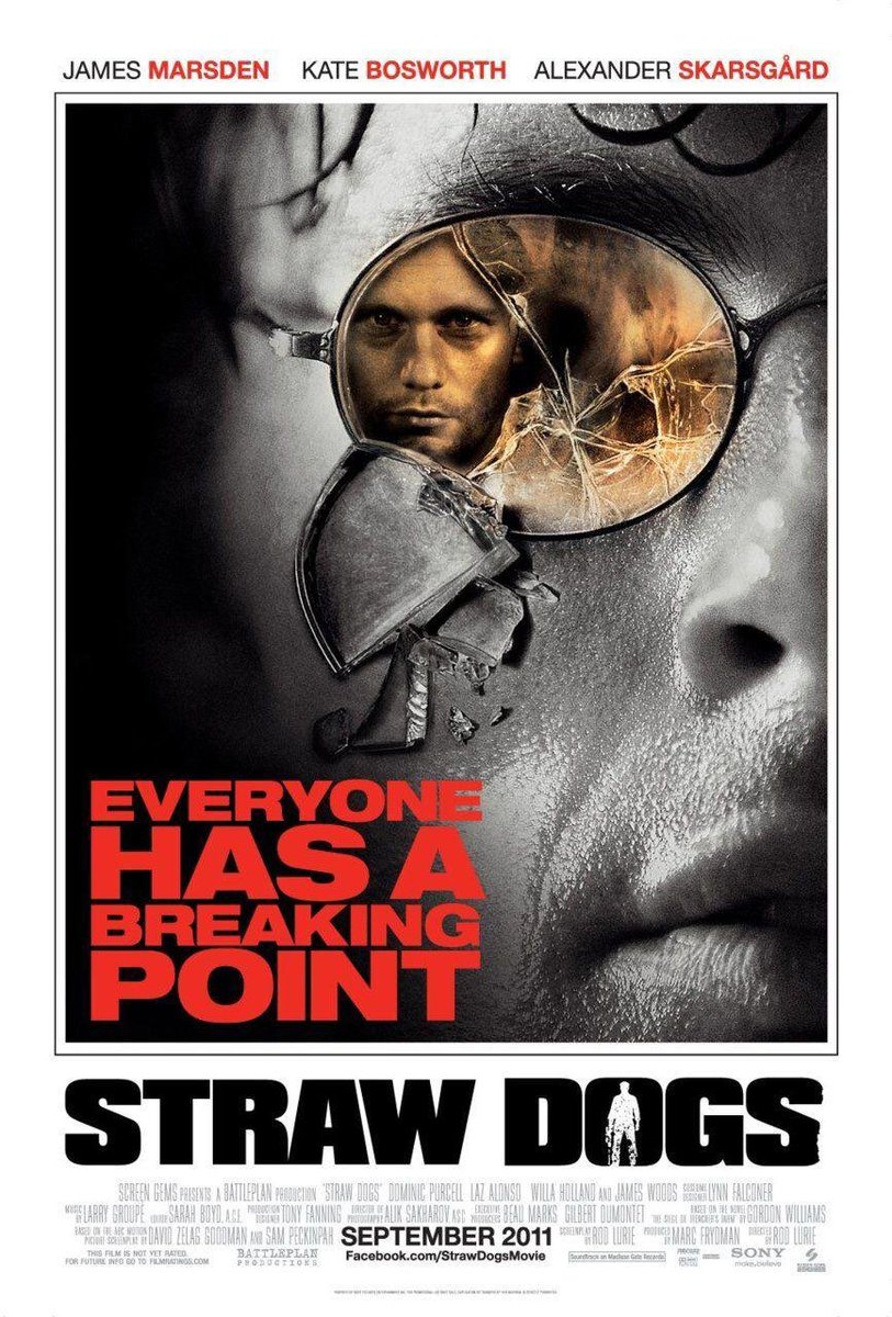 FilmNewsNos's tweet photo. 🎬MOVIE HISTORY: 10 years ago today, September 16, 2011, the movie ‘Straw Dogs’ opened in theaters!
#JamesMarsden #KateBosworth #AlexanderSkarsgard #DominicPurcell #RhysCoiro #WillaHolland #JamesWoods #BillyLush @lazofficial #WaltonGoggins #AnsonMount #DrewPowell #RodLurie https://t.co/0GCPbE89rH