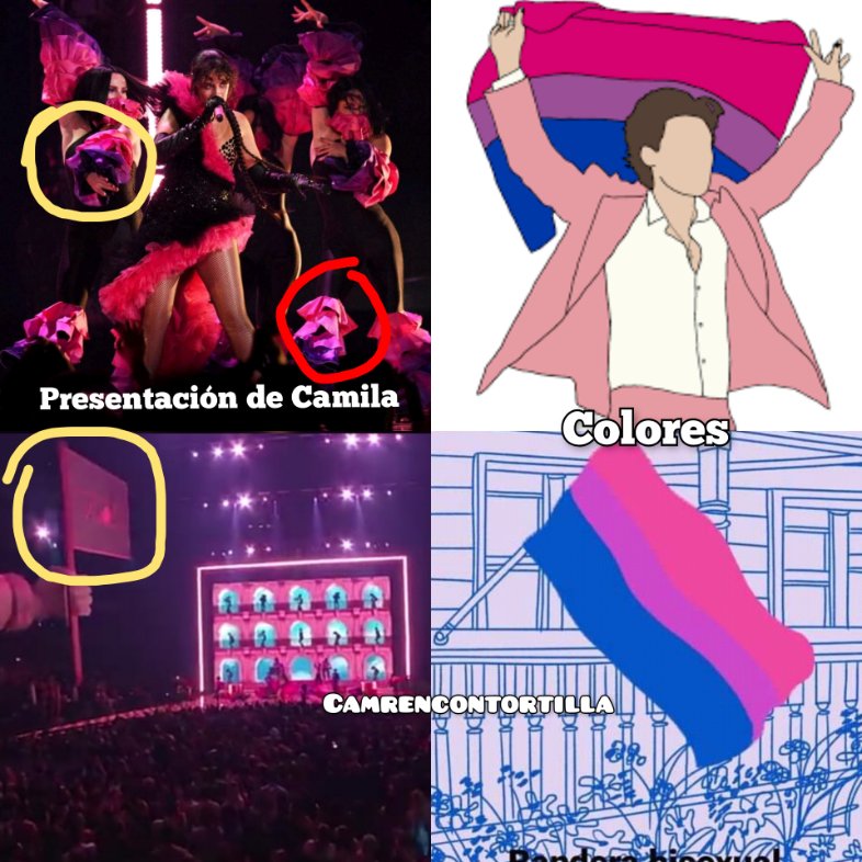 camren_tortilla's tweet photo. Los vestuarios de Camila en su presentación en las VMA's los colores son similares a los de la bandera que representa la #Bisexualidad .

Las luces también hacían conjunto con esto 🤯 

¿ Que dicen ustedes ? Y por cierto ¿ Ya reproducieron Don't Go Yet ? https://t.co/d9z3LJED1q