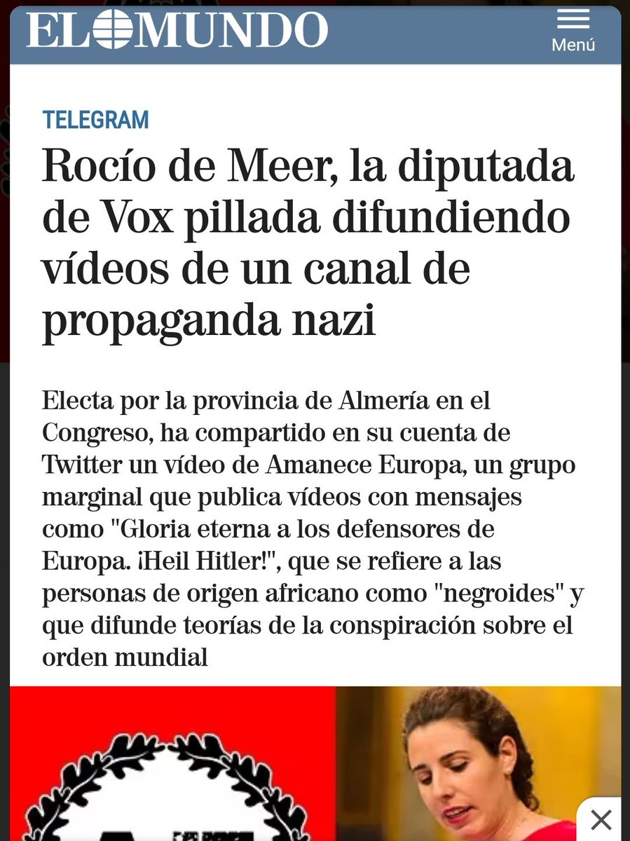LaraGue6's tweet photo. @marcos4TVA @AccionNacional Buenísimo
#OposicionMiserableYMezquina
#VoxNazi https://t.co/ISiCgNroCA