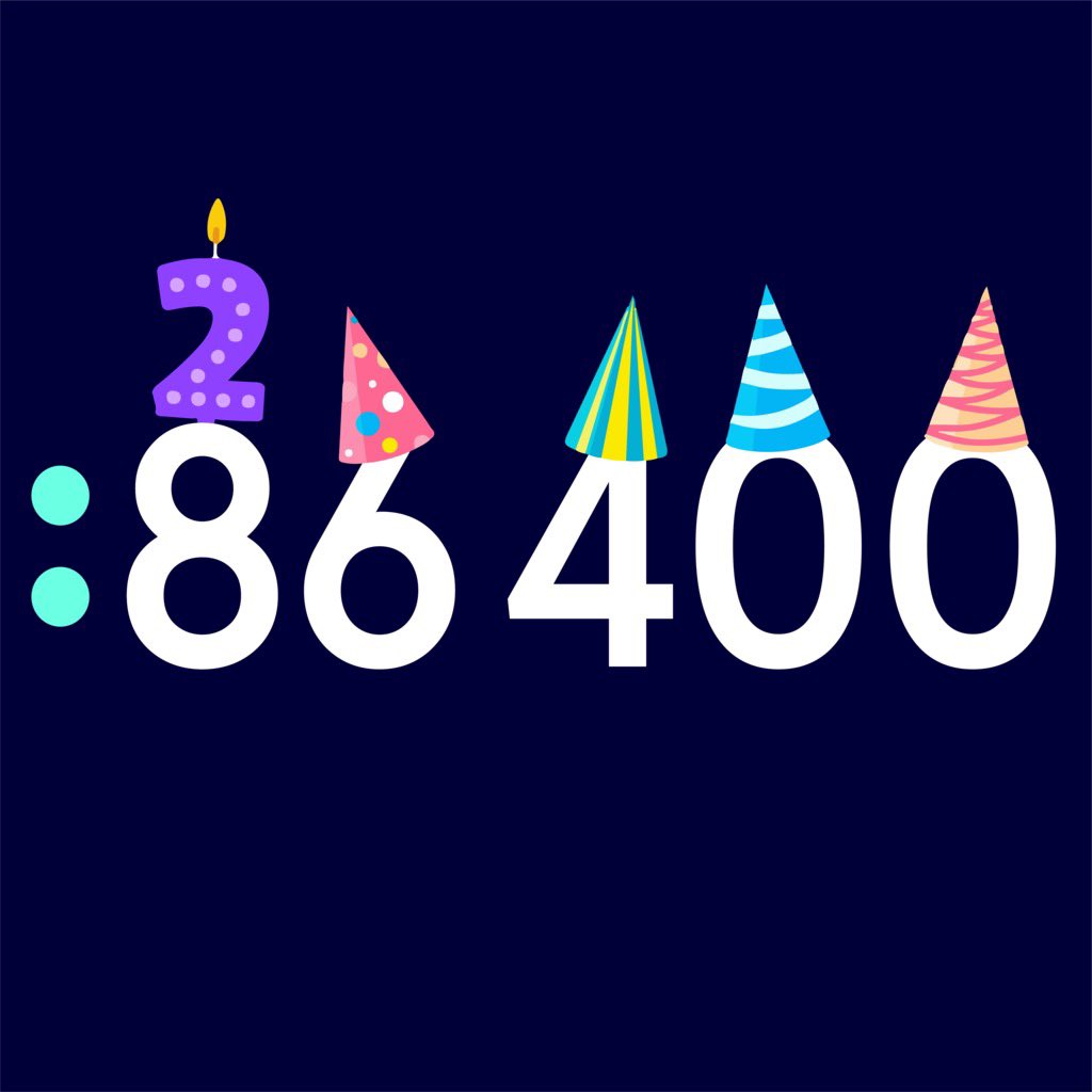 RobFliteboard's tweet photo. A second teenager in the house today (Happy Birthday Zara) plus 86400 officially turns 2. https://t.co/WTv4MPT0oD