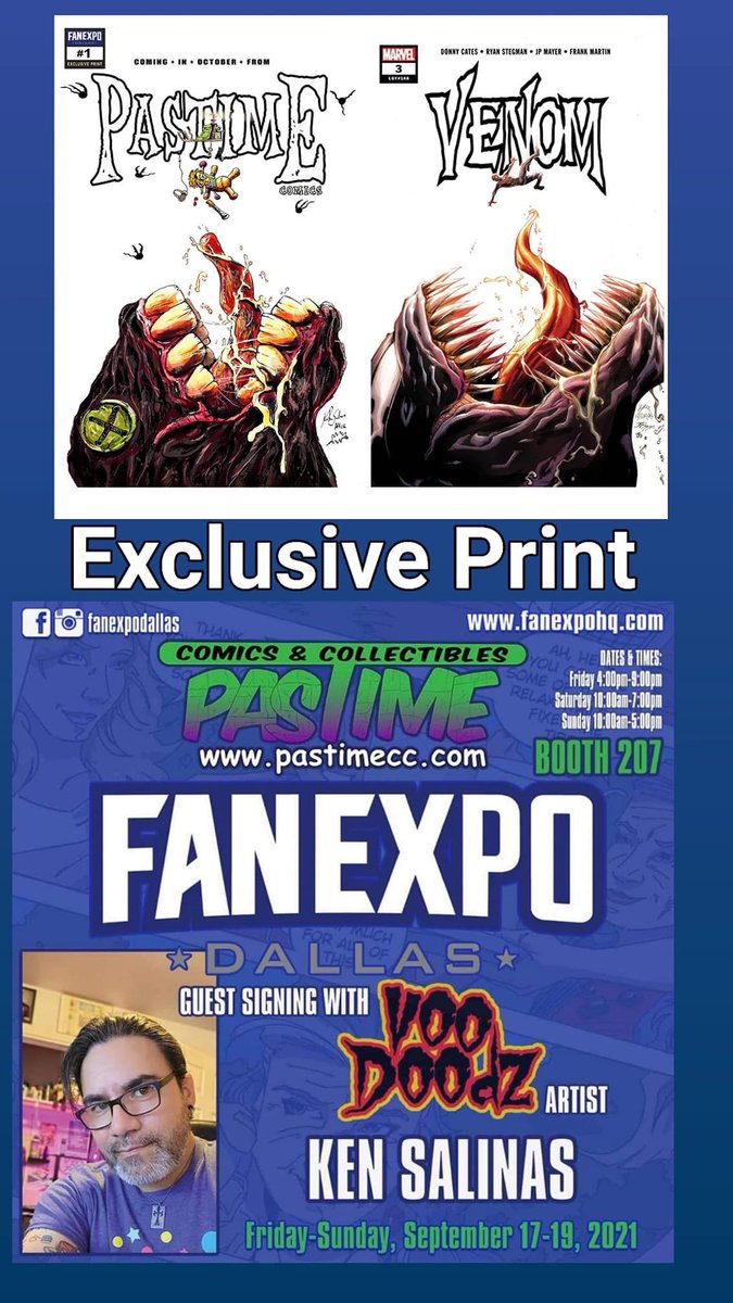 PastimeComics's tweet photo. Come see Ken Salinas in the Pastime Booth 207. @FANEXPODallas https://t.co/r0qV86mJSL