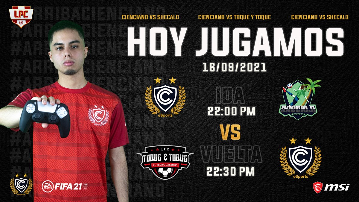 ciencianoesport's tweet photo. #CCFIFA⚽| ¡Nueva jornada de @LigaLPCp!🏆
Otra noche de fecha doble en la liga de FIFA más importante del Perú. ¡VAMOS EQUIPO!
Fecha #22🆚#Shecalo
Fecha #23🆚#ToqueyToque
#ArribaCienciano https://t.co/rDBhIDuUPk