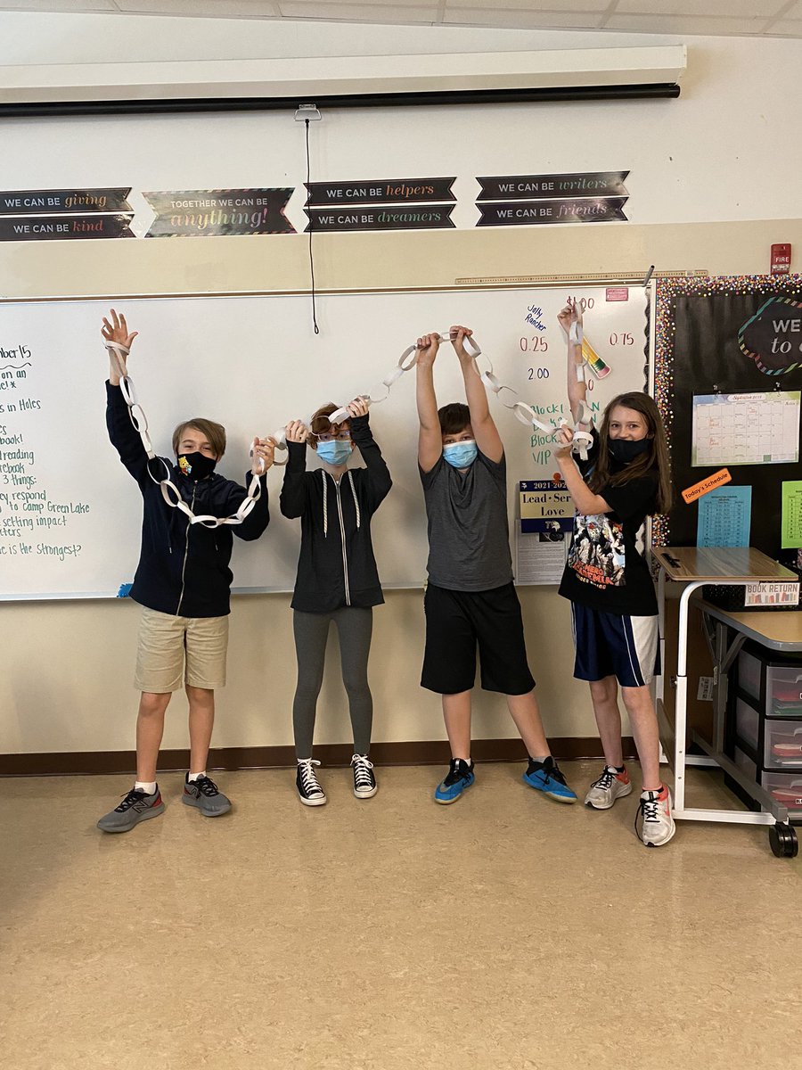 msperryin8th's tweet image. My advisory group was up for the paper chain challenge! They can’t wait to see what happens next week @tvems !