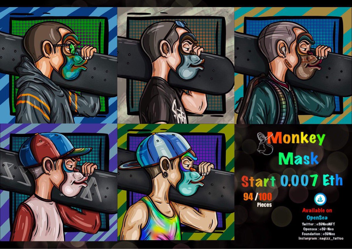 ✨New drop 🌈Monkey Mask Project 
🧡 Available On OpenSea 💙 
 opensea.io/assets/0x495f9…
#NFTdrop #DropNFT #NFT <a href="/DropYourNFTs/">🌈 NFT Market</a> <a href="/DropYourNFT/">Drop Your NFT</a> #NFTTHAILAND #NFTthaiartist #NFTCommmunity #Poligan #NFTs #NFTshill #ETH #nftart #nftcollector #NFTthai #NFTshill
