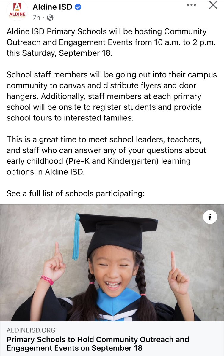 We are ready to welcome new families! <a href="/KatyRoede/">Katy Roede</a> <a href="/AldineISD/">Aldine ISD</a>