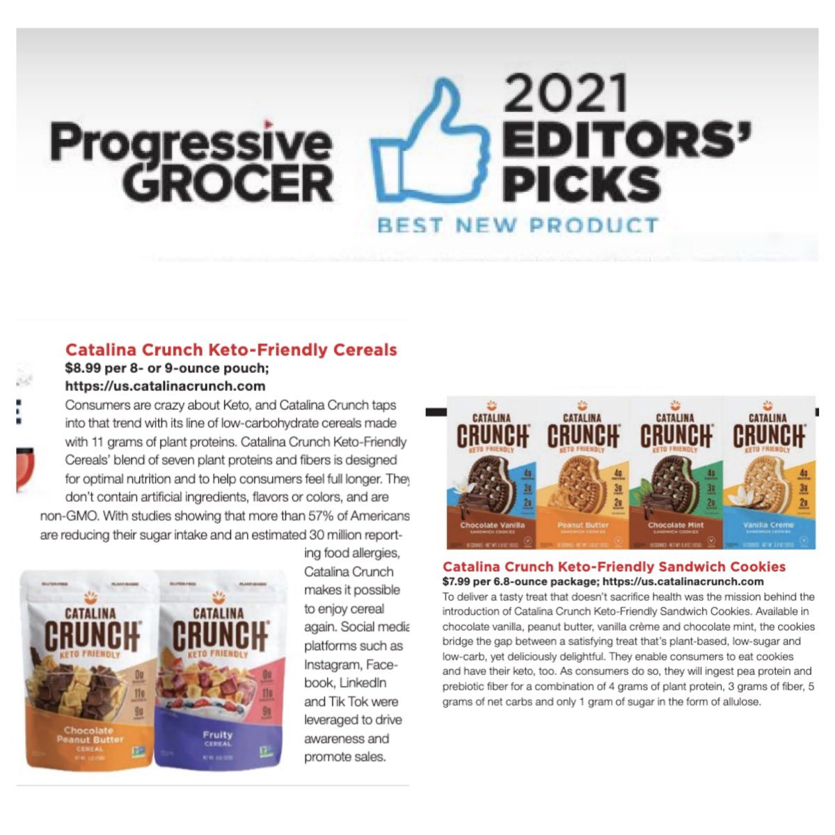 Joel Warady (@joelwarady) on Twitter photo Appreciate the recognition from <a href="/pgrocer/">Progressive Grocer</a> magazine. A number of our <a href="/CatalinaCrunch/">Catalina Crunch</a> products were just included in their 2021 Editors' Picks as best new products. Appreciate the recognition from <a href="/pgrocer/">Progressive Grocer</a> magazine. A number of our <a href="/CatalinaCrunch/">Catalina Crunch</a> products were just included in their 2021 Editors' Picks as best new products.