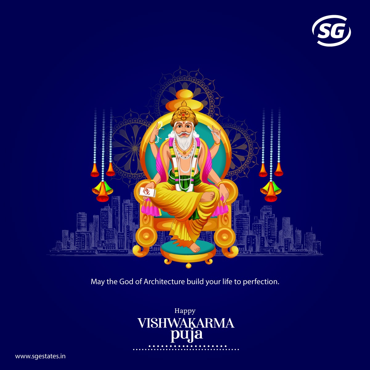 sgestatesltd's tweet photo. This Vishwakarma Puja Day, let us seek His blessings to reach creative heights.
Happy Vishwakarma Puja
.
.
.
#VishwakarmaPuja #VishwakarmaPuja2021
#Vishwakarma #VishwakarmaJayanti #IndianFestival #SGEstates #RealEstate https://t.co/KvxS7SL3cr