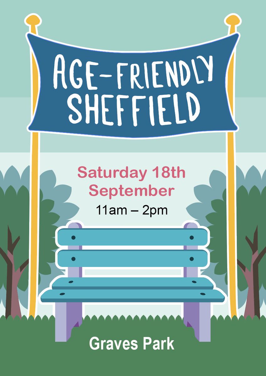 Join us in Graves Park tomorrow, 11am-2pm, for the launch of our #AgeFriendly talking bench!
At the event will be:
💃Dancing with @CharlieAEdance 
🚲Rides with @CWA_Sheffield 
💬Conversations that Connect with @TheThinkProj 
🧘Meditation with @vicky_donoghue from Mindful Living