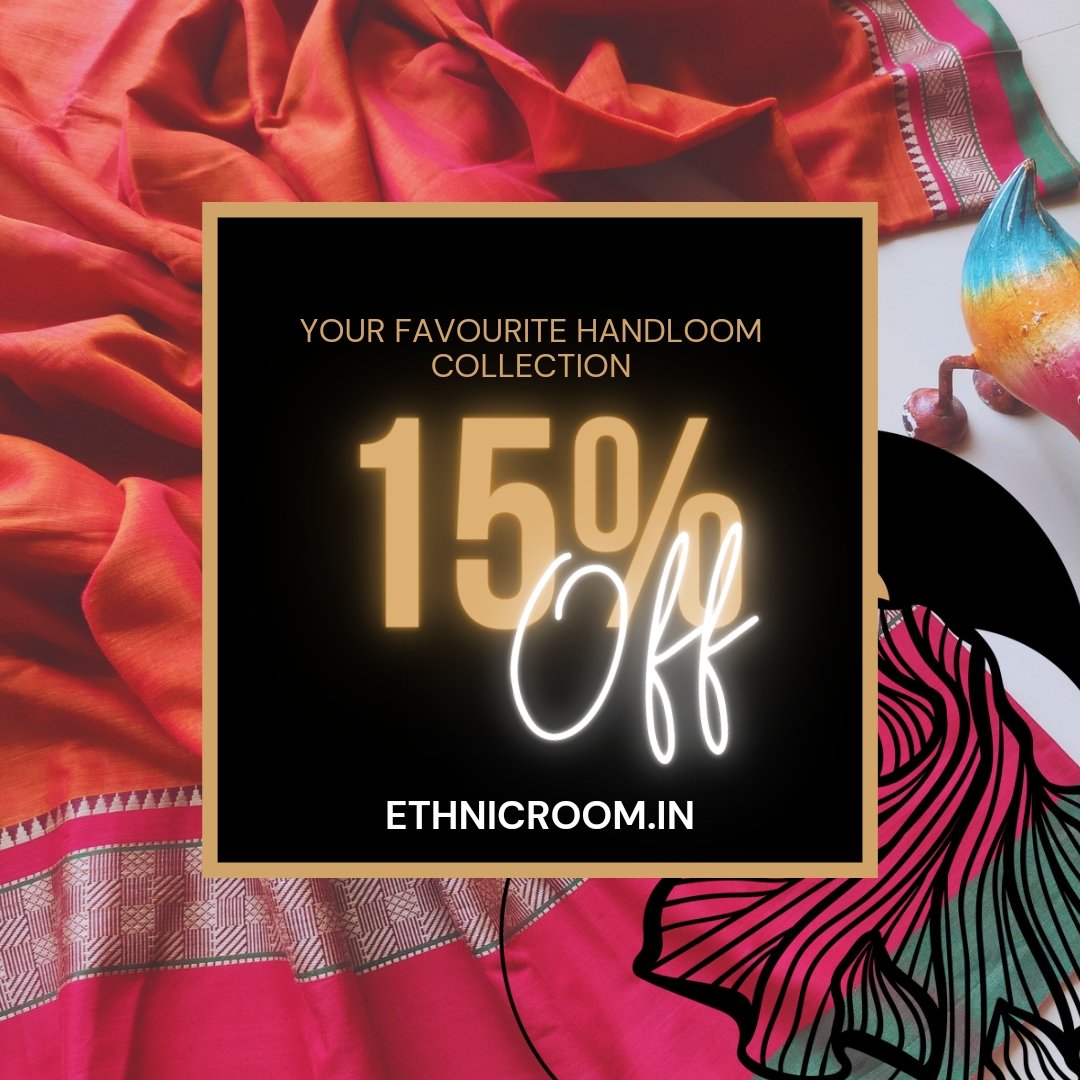 EthnicRoom's tweet photo. 🎉🎉🎉🎉
The SALE  is on!!!!
Grab everything on SALE . Get 15% OFF on all handloom products.Use code  GRABNOW. Limited period #sale #order now.
#online &amp; #instore @sgcmall 
#off #discount  #shop #shoponsale #salesalesale #handloom #sarees #suit #banarasi #booking #GaneshChaturthi https://t.co/ftWlPVO8oZ