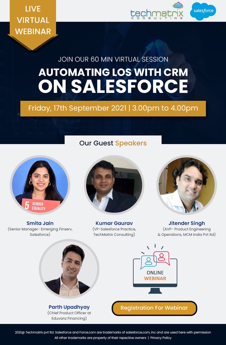 TechMatrix_SG's tweet image. Discover how LOS integrated with CRM on Salesforce is proving to be a robust game-changer for modern financial service providers.
Register NOW!!: bddy.me/2XxaLBK
