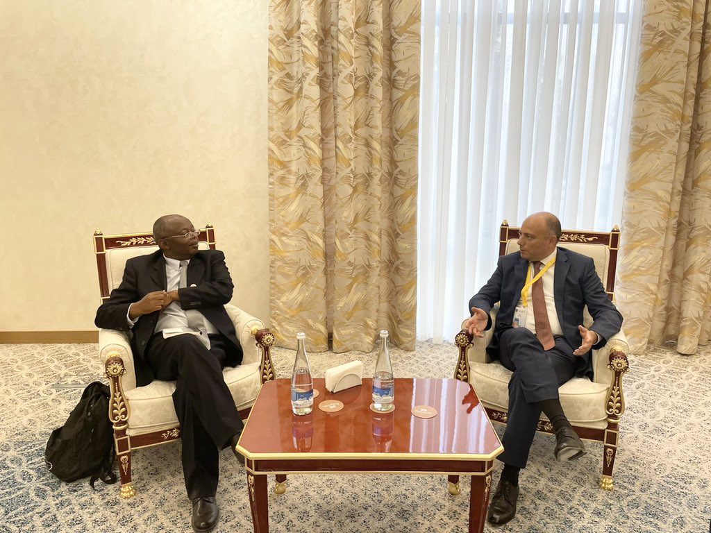 Excellent meeting with DG of <a href="/ICCROM/">ICCROM</a> Mr Webber Ndoro on margins of #Khiva Forum.#ICCROM plays an instrumental role in conservation&amp;restoration of #culturalheritage. Expressed our support to the work of ICCROM, discussed capacity building activities and perspectives of cooperation