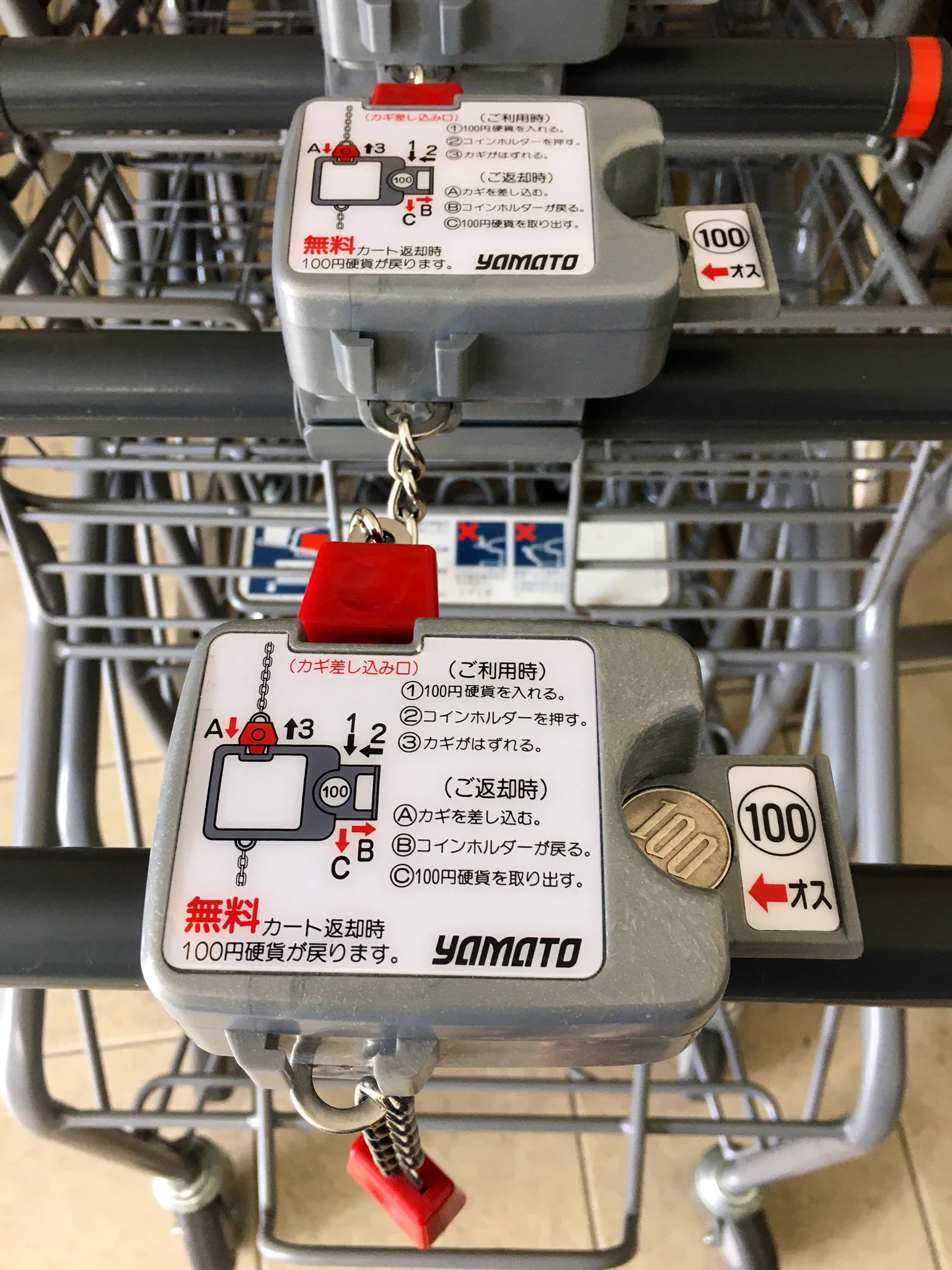 100円を人質に取ることによって？ショッピングカートが所定の位置に戻されることが判明www