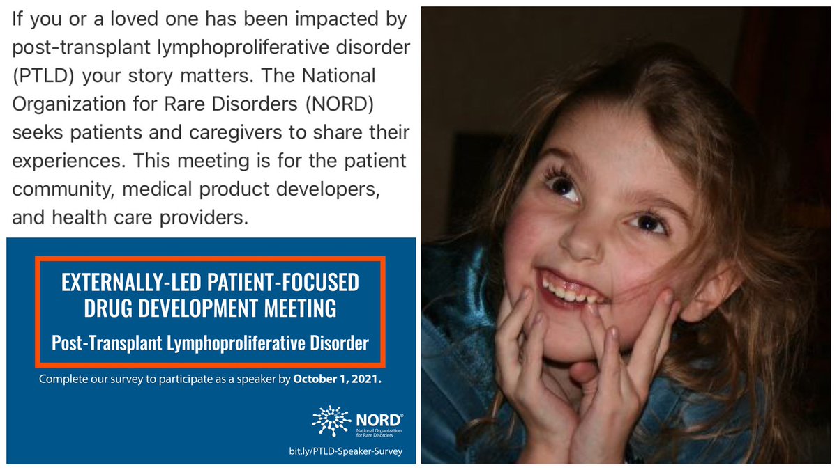 Cyndi and I are honored to be able to share Marisa’s #PTLD journey with <a href="/RareDiseases/">National Organization for Rare Disorders (NORD)</a> for a patient-focused drug development meeting with <a href="/US_FDA/">U.S. FDA</a>. Marisa’s story bit.ly/MarisaStory may inspire other caregivers and patients to make their voices heard bit.ly/PTLD-Speaker-S…