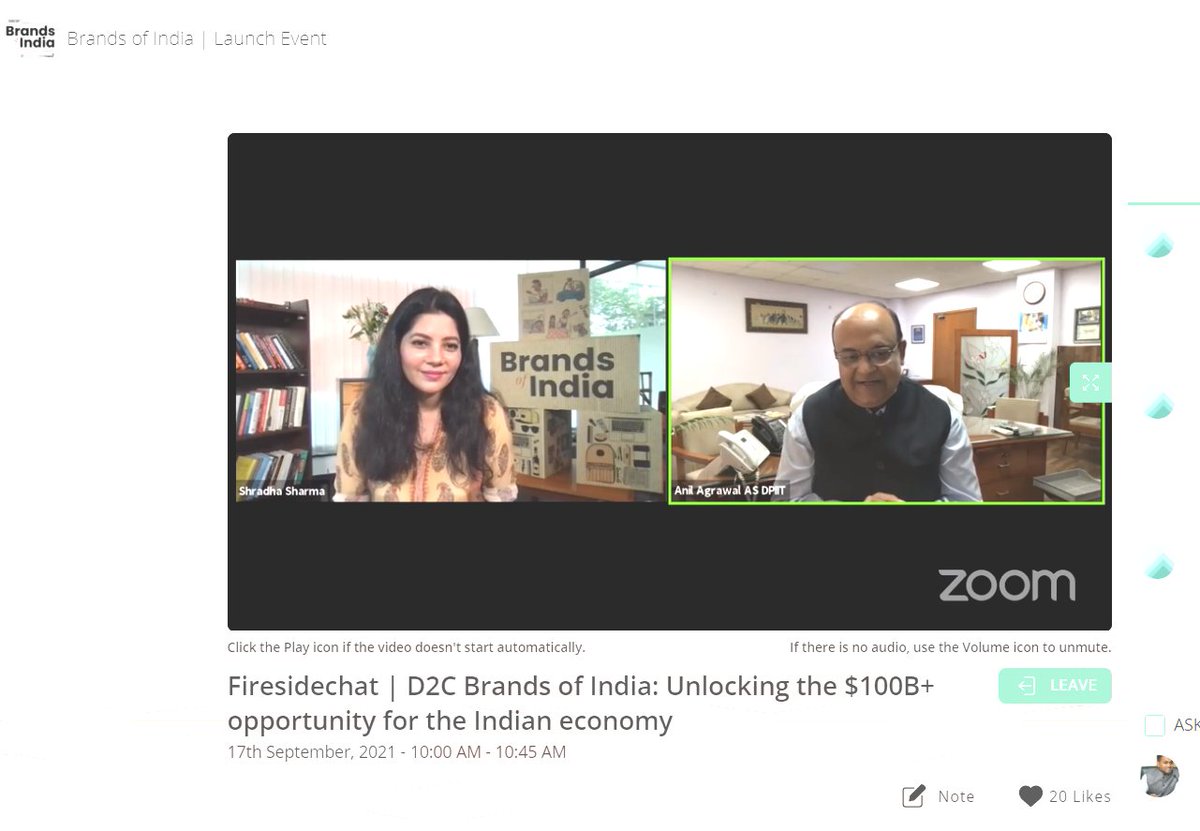 Unlocking the $100B+ opportunity for the Indian economy! A great session indeed
@anilarch @SharmaShradha @YourStoryCo 
 D2C #BrandsOfIndia launch event