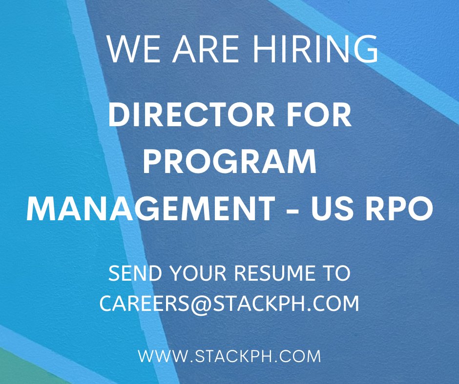 STACKphOfficial's tweet photo. We are in URGENT Hiring for Director for Program Management – US RPO! ✨

Full details here: https://t.co/uNMOrTyo2u
#STACKph #STACKphcarees #EndYourJobSearchToday #HomeOfLeaders #wearealwayshiring #director https://t.co/KVg67NIbR6