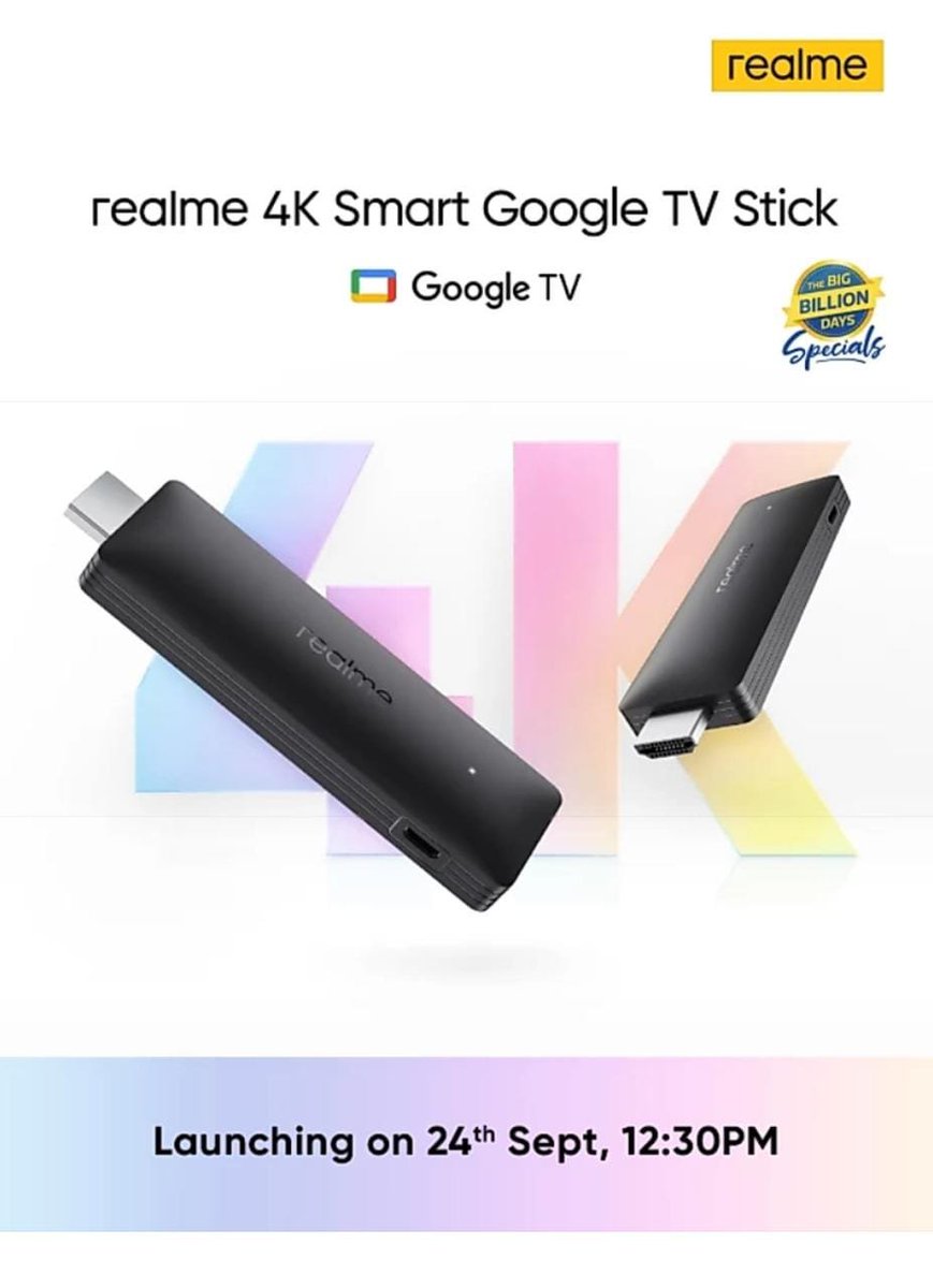 TheGTAVIRadar's tweet photo. #Realme #4K #SmartGoogleTV Stick Launching on Sept 24TH... https://t.co/kSSSOy64qy